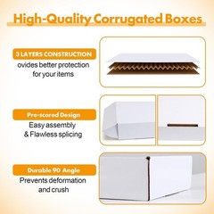 White Small Corrugated 6x4x2 Inch Tuck Top Mailer Shipping Boxes 5 PCS