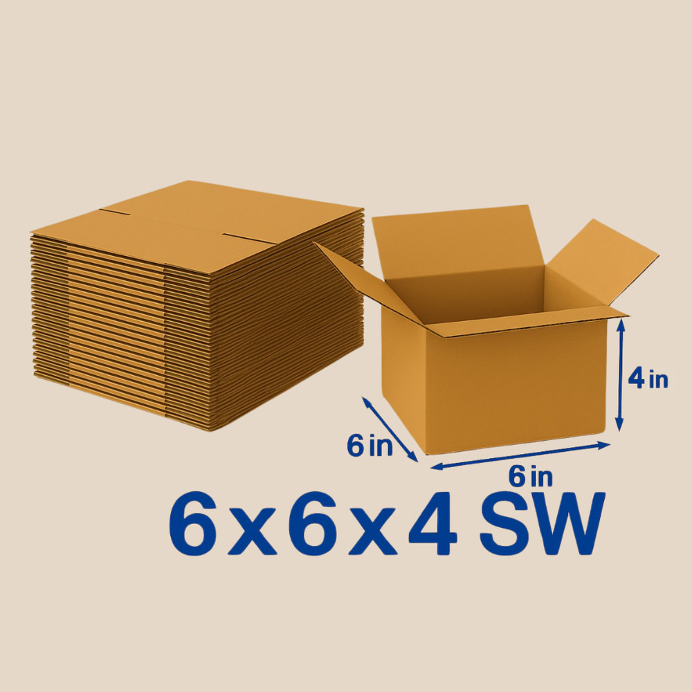 100 Pack 6x6x4 32ECT Corrugated Shipping Boxes| Cardboard Mailing Packing Carton