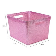 Isaac Jacobs Large Glitter Storage Bin (14” x 11.5” x 8.75”) S