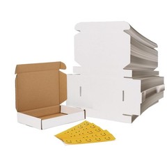 Set of 100 White Corrugated Shipping Boxes 6x4x1 – Lightweight & Sturdy