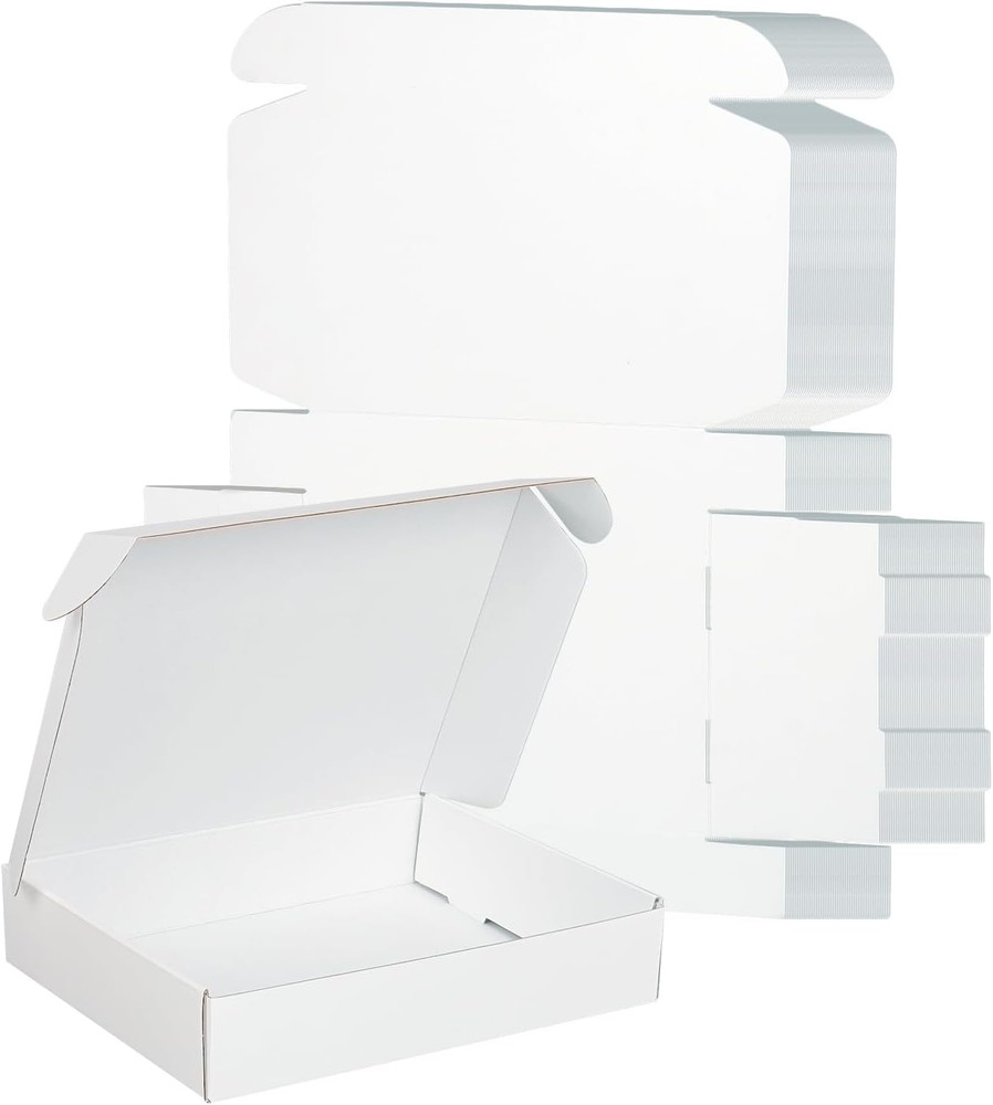 10X8X2 Shipping Boxes, 40 Pack White Mailer Boxes for Small Business, Medium Cor