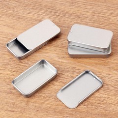 Biugaaufai 60 Pack Silver Mini Rectangular Metal Tins Boxes with Sliding lids…