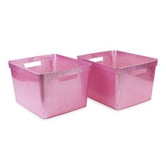 Isaac Jacobs Large Glitter Storage Bin (14” x 11.5” x 8.75”) S
