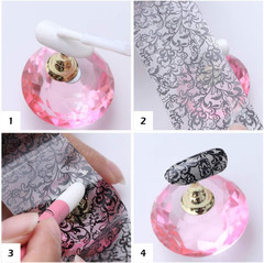 2 Boxes 20 Rolls White&Black Lace Nail Foil Sheets Holographic Nail Art Foil Tra