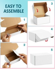 50 PCS White Small Corrugated Cardboard Mailing Shipping Boxes Fits 7x5x2 In