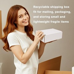 Pack of 50 Small Shipping Boxes 6x4x2 Inches White for Lightweight Items