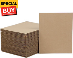 50 Pack Brown Corrugated Cardboard Sheets 8″L x 10″W, Flat Kraft Sheet for DIY G