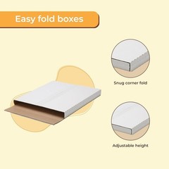 100 Pack LP Record Mailer Boxes 12.5×12.5x1in Adjustable Album Shipping Boxes