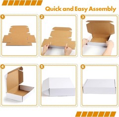 Compact White 6x4x2 Inch Corrugated Boxes – 5 Count for Easy Packing & Shipping