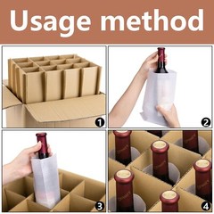 4 Sets Glass Packing Dividers with Foam Pouches for 18x14x12 Inch Boxes