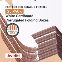 AVIDITI White Shipping Boxes 12″L x 10″W x 8″H (25 Pack) Small Medium Mailing…