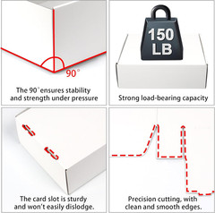 10X8X2 Shipping Boxes, 40 Pack White Mailer Boxes for Small Business, Medium Cor