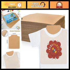 50 Cardboard Shirt Forms 16×13 Inch Inserts for Display & DIY Crafts, Corrugated