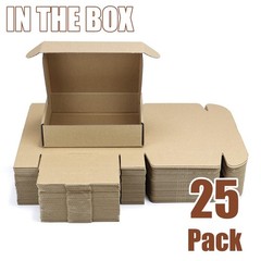 8x6x2″ Corrugated Cardboard Mailer Box 25-Pack for Mailing Packing Storage