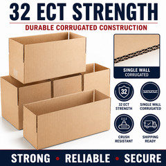 25 12x4x4 Cardboard Shipping Boxes Cartons Packing Moving Mailing Box