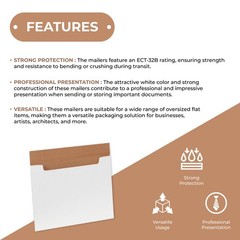 20 x 16 x 1/4″ White Jumbo Fold-Over Mailers ECT-32B 20/Case