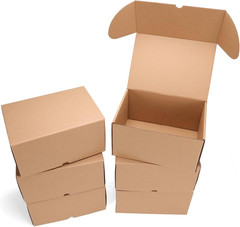 9X6X2 Inch Small Shipping Boxes, Set of 6 Mailing Boxes, Brown | Single Corrugat