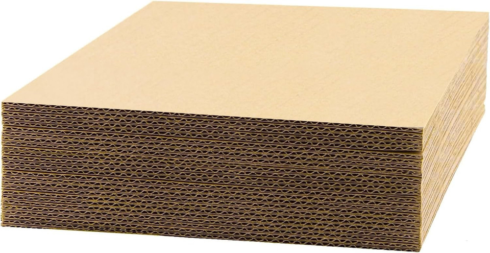 Cartón corrugado 6×9″, paquete de 25 hojas planas, 1/16″ grosor, para envíos