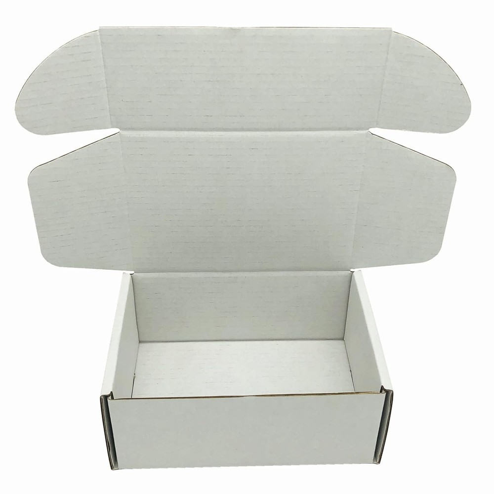 White Corrugated Shipping Boxes 6x6x2 Inch 5 Pack Cardboard Storage Packaging