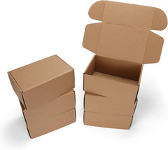 9X6X2 Inch Small Shipping Boxes, Set of 6 Mailing Boxes, Brown | Single Corrugat