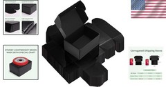 Pack of 40 Black Cardboard Shipping Boxes 6x4x3