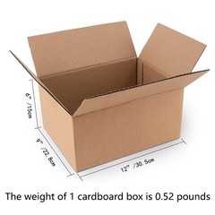 5-pack 12x9x6 inch kraft paper box with free 2-inch brown packing tape