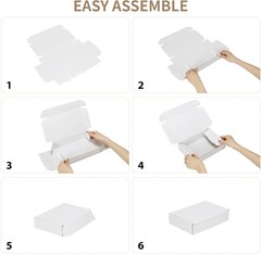 6X4X1 Shipping Boxes Set of 50, White Corrugated Cardboard Box for Packing, Mail