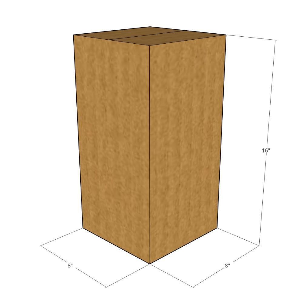 10 8x8x16 Kraft Brown Corrugated Shipping Boxes 32 ECT Single-Wall New