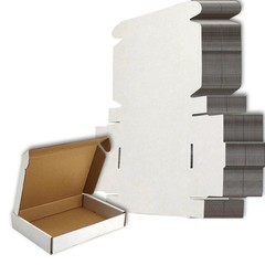 Small Shipping Boxes 6x4x1 in, Set of 50 – White Corrugated Mailers for Pac