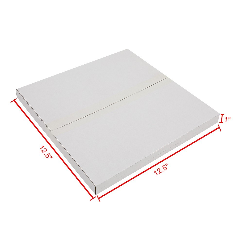 100 Pack 12.5″ Album Storage Box White Corrugated Paper Mailer For Records Photo
