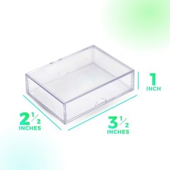 20 Pack Clear Acrylic Card Storage Boxes with Lids – 3 1/2″ L x 2 1/2″ W x