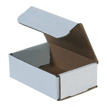 6 In X 4 In X 2 In Inside H, Literature Mailer, White, Corrugate, Single Wall,