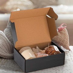 30 Pack CardBoard Boxes, 9 x 6 x 3 Inches Small Shipping Boxes, Black Corruga…