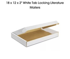 18 x 12 x 2″ White Tab Locking Literature Mailers 25/bundle