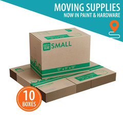(10 Pack) Small Moving Boxes, 17 In. L X 11 In. W X 12 In. H, Kraft