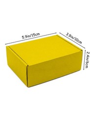 50 PCS Yellow 6x4x2.36 Inch Small Corrugated Cardboard Shipping Mailer Box