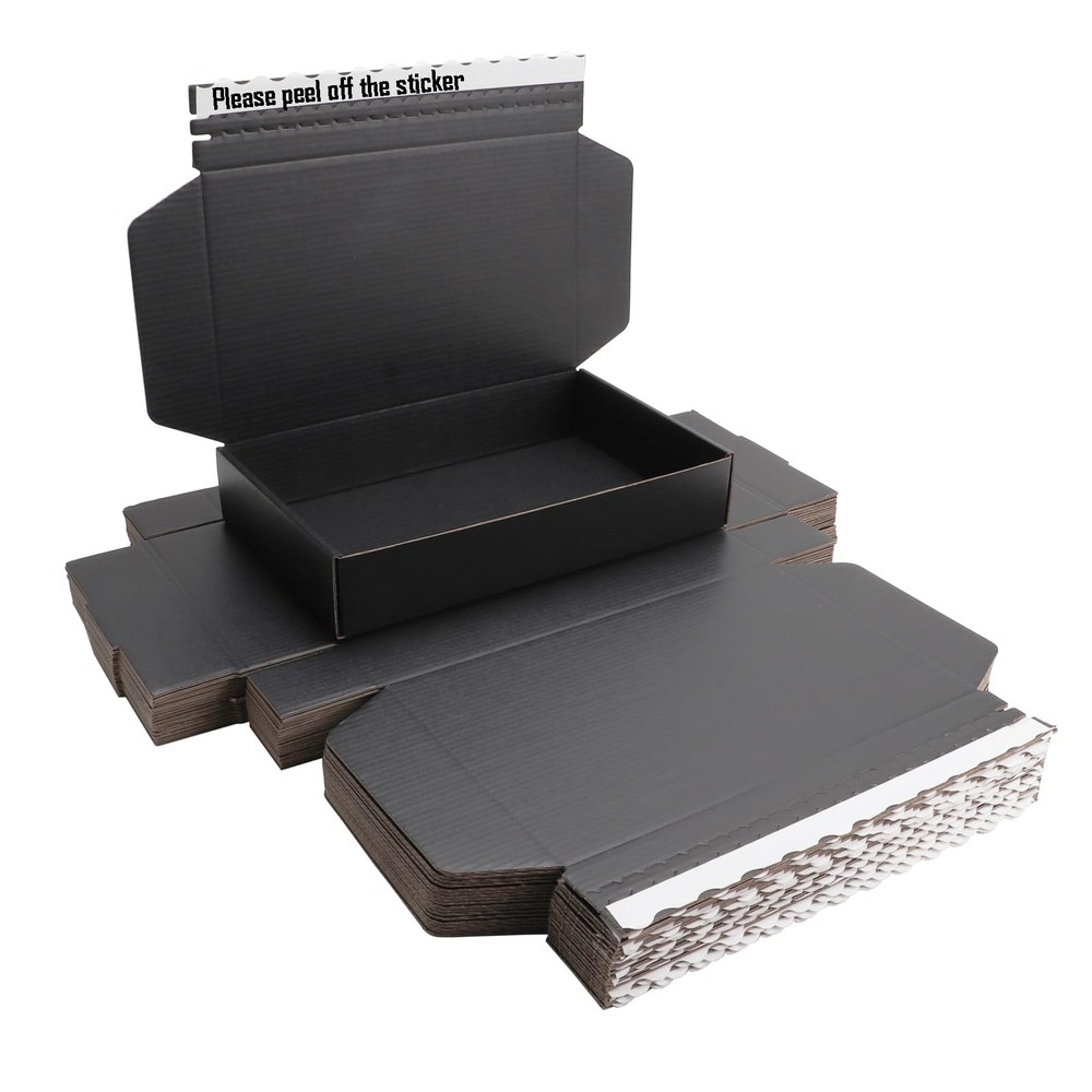 Black Corrugated Shipping Boxes 10.5×6.3×2 Inch Gift Wrap Box Bridesmaid