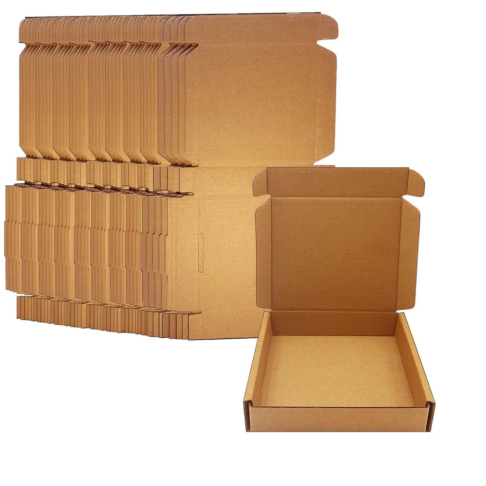 ​​​5x4x1 inch Small Boxes 50 Pack, Brown Kraft Corrugated Cardboard Mailer Bo…