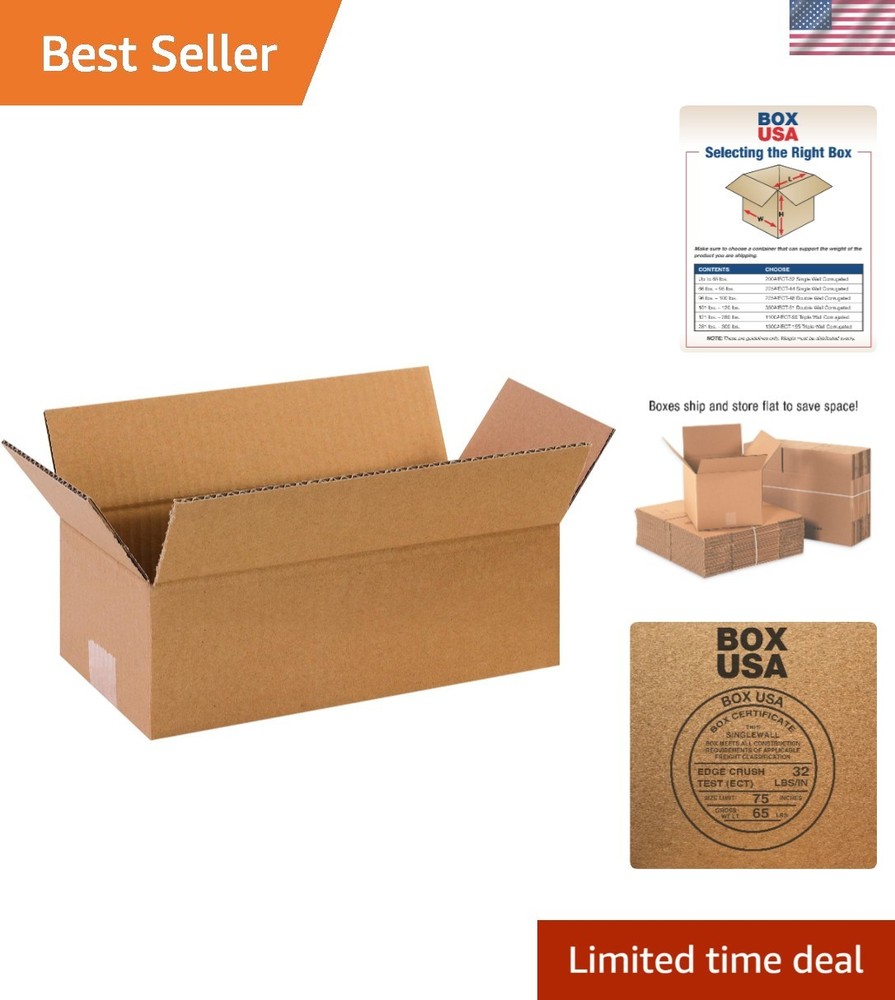 Brand New Corrugated 12x6x4 Kraft Boxes Pack of 25