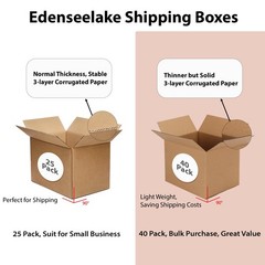 40 Pack Small Cardboard Shipping Boxes 6x4x4 Inches for Moving and Mailing