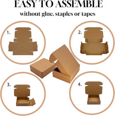 Shipping Boxes 8X5X2 Inch 50 Pack,Brown Corrugated Boxes Mailer Packaging for Ma