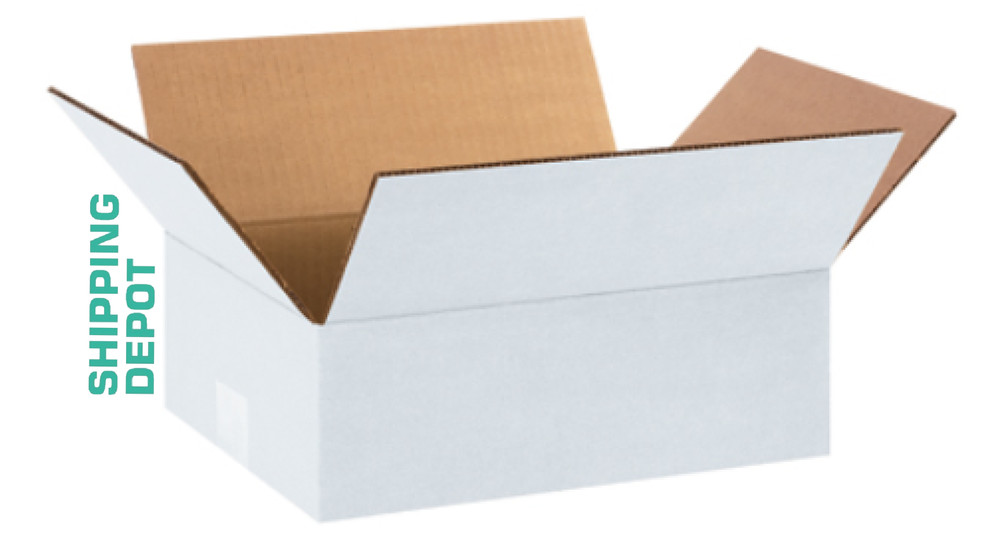 12x9x4″ Cardboard Corrugated Boxes White Great up to 65 lbs by Shipping Depot