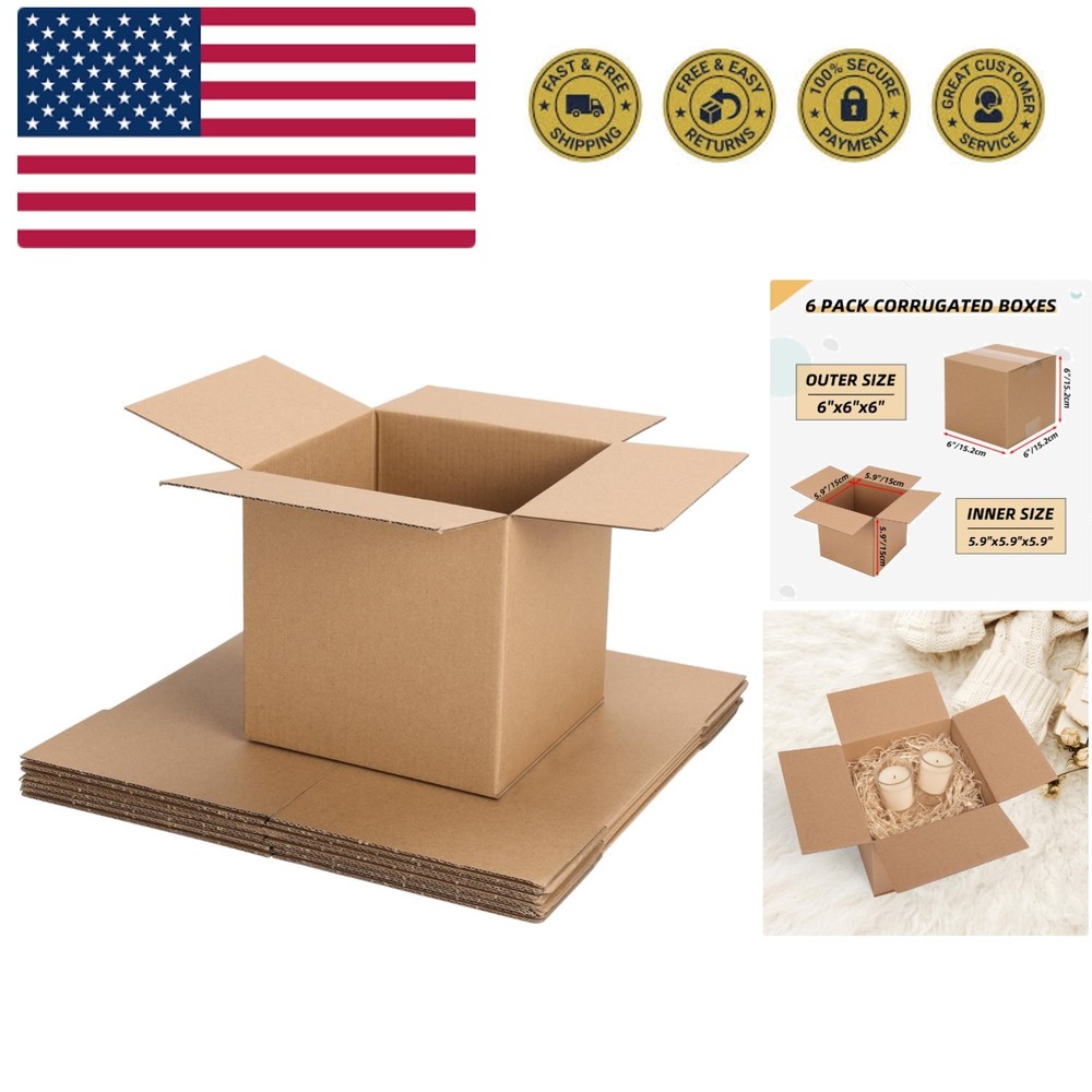 Shipping Boxes Mailers 6x6x6 inches Corrugated Cardboard Small Packing Kraft …