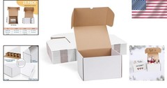 Durable Self-locking White Shipping Boxes 10x8x6 – Perfect for Gifts and Mailing