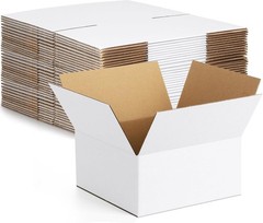 Brand New 8x8x4 Shipping Boxes – White – 30 Pack