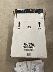 Styrofoam Insulated Medical Cooler With Outer Shipping Box and 2 Gel Ice Packs