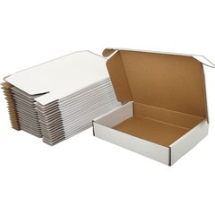 8x6x2 inches Small Shipping Boxes Set of 25 – White Mailer Corrugated Cardboa…