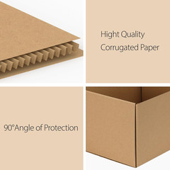 12X9X6 Shipping Boxes Set of 15, Brown Corrugated Cardboard Mailer Box for Packi
