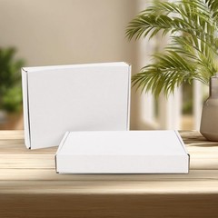 50PCS 7x5x1 Inch Shipping Boxes White Corrugated Cardboard Literature Mailer