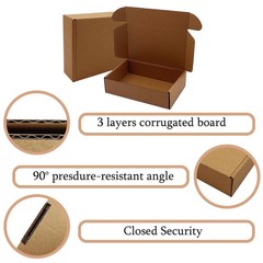Shipping Boxes 8x5x2 inch 50 Pack,Brown Corrugated Boxes Mailer Packaging for…